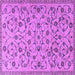 Square Persian Purple Traditional Rug, tr2923pur