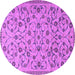 Round Machine Washable Persian Purple Traditional Area Rugs, wshtr2923pur