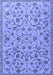 Machine Washable Persian Blue Traditional Rug, wshtr2923blu