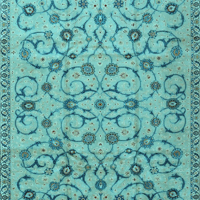 Machine Washable Persian Light Blue Traditional Rug, wshtr2923lblu