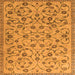 Round Machine Washable Persian Orange Traditional Area Rugs, wshtr2923org