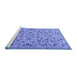 Sideview of Machine Washable Persian Blue Traditional Rug, wshtr2923blu