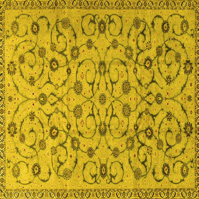 Square Persian Yellow Traditional Rug, tr2923yw