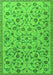 Serging Thickness of Machine Washable Persian Green Traditional Area Rugs, wshtr2923grn