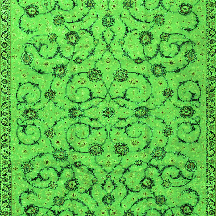 Serging Thickness of Machine Washable Persian Green Traditional Area Rugs, wshtr2923grn