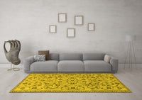 Machine Washable Persian Yellow Traditional Rug, wshtr2923yw