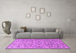 Machine Washable Persian Purple Traditional Area Rugs in a Living Room, wshtr2923pur