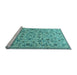 Sideview of Machine Washable Persian Light Blue Traditional Rug, wshtr2923lblu