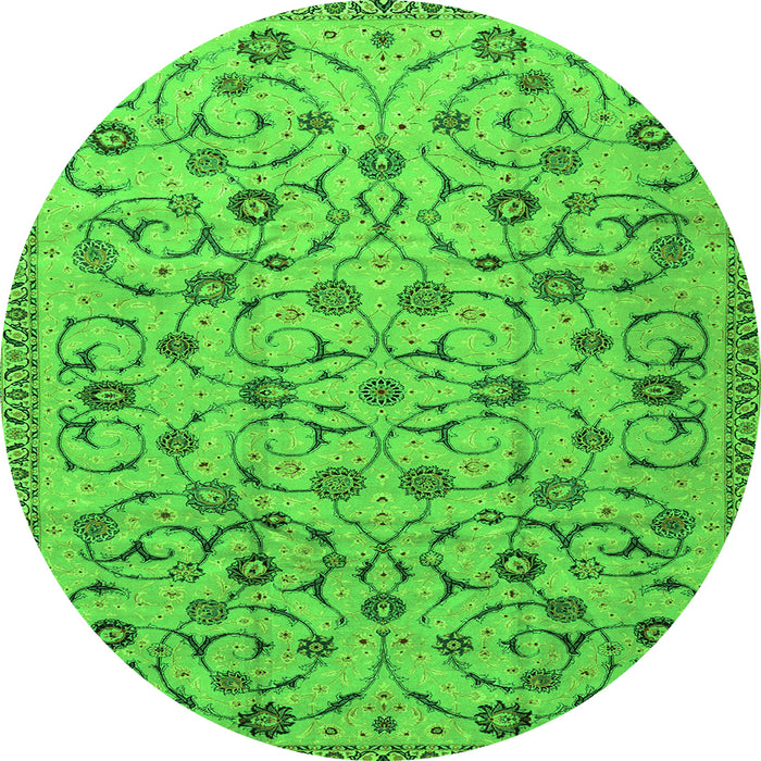 Square Persian Green Traditional Rug, tr2923grn