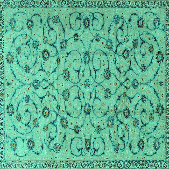 Square Persian Turquoise Traditional Rug, tr2923turq