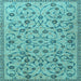 Square Machine Washable Persian Light Blue Traditional Rug, wshtr2923lblu