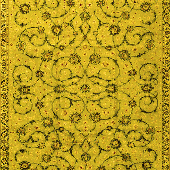 Machine Washable Persian Yellow Traditional Rug, wshtr2923yw