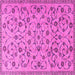 Square Machine Washable Persian Pink Traditional Rug, wshtr2923pnk