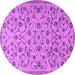 Round Persian Purple Traditional Rug, tr2923pur