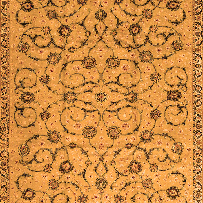 Serging Thickness of Machine Washable Persian Orange Traditional Area Rugs, wshtr2923org