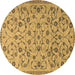 Round Machine Washable Persian Brown Traditional Rug, wshtr2923brn