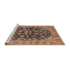 Sideview of Machine Washable Traditional Sandy Brown Rug, wshtr2924