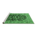 Sideview of Machine Washable Persian Emerald Green Traditional Area Rugs, wshtr2924emgrn