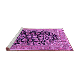Sideview of Machine Washable Persian Purple Traditional Area Rugs, wshtr2924pur