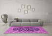 Machine Washable Persian Purple Traditional Area Rugs in a Living Room, wshtr2924pur