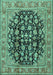 Machine Washable Persian Turquoise Traditional Area Rugs, wshtr2924turq