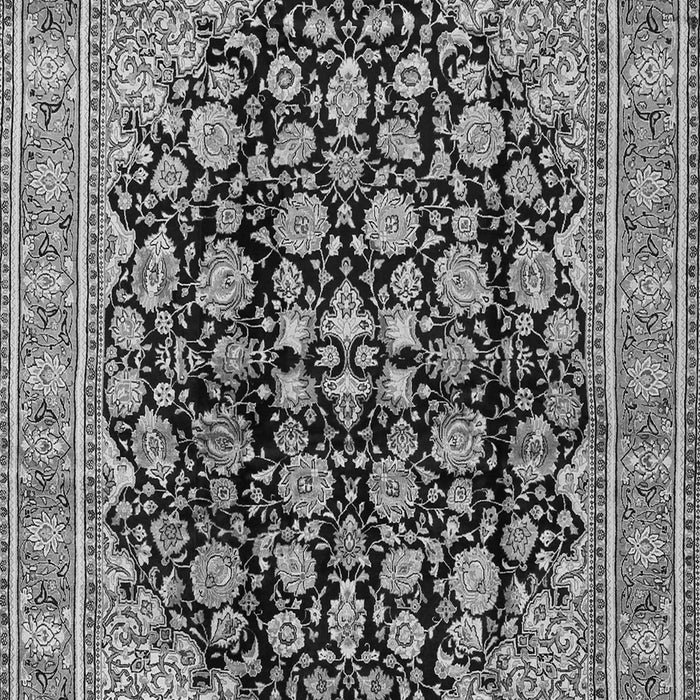 Serging Thickness of Machine Washable Persian Gray Traditional Rug, wshtr2924gry
