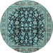 Round Persian Light Blue Traditional Rug, tr2924lblu