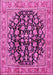 Machine Washable Persian Pink Traditional Rug, wshtr2924pnk