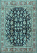 Machine Washable Persian Light Blue Traditional Rug, wshtr2924lblu