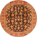 Machine Washable Persian Orange Traditional Area Rugs, wshtr2924org