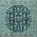 Square Machine Washable Persian Light Blue Traditional Rug, wshtr2924lblu