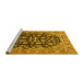 Sideview of Machine Washable Persian Yellow Traditional Rug, wshtr2924yw