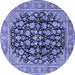 Round Persian Blue Traditional Rug, tr2924blu