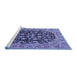 Sideview of Machine Washable Persian Blue Traditional Rug, wshtr2924blu