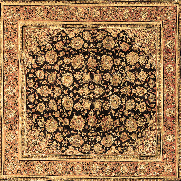Square Machine Washable Persian Brown Traditional Rug, wshtr2924brn