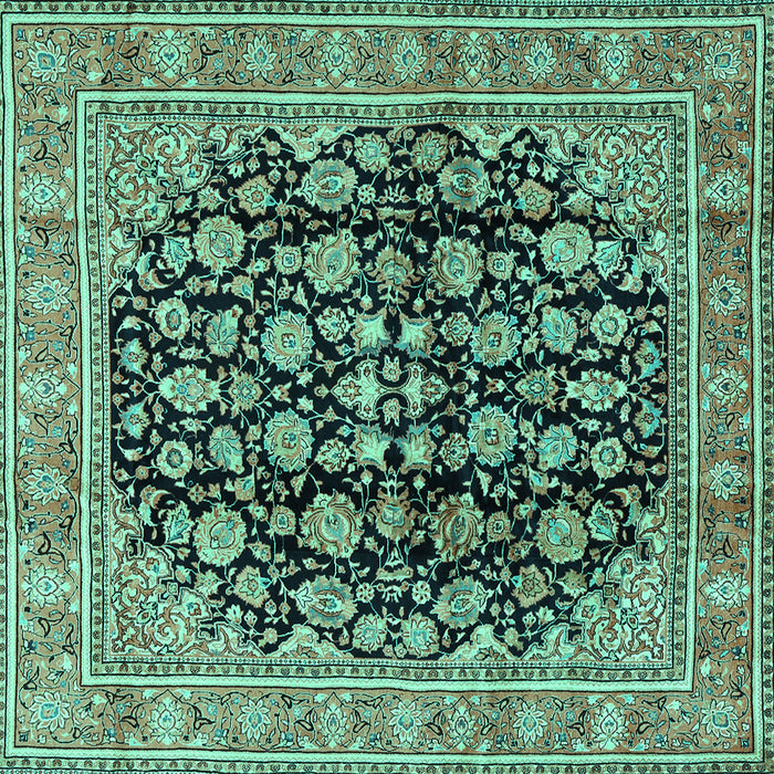 Square Persian Turquoise Traditional Rug, tr2924turq