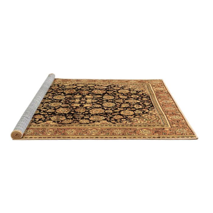 Sideview of Machine Washable Persian Brown Traditional Rug, wshtr2924brn