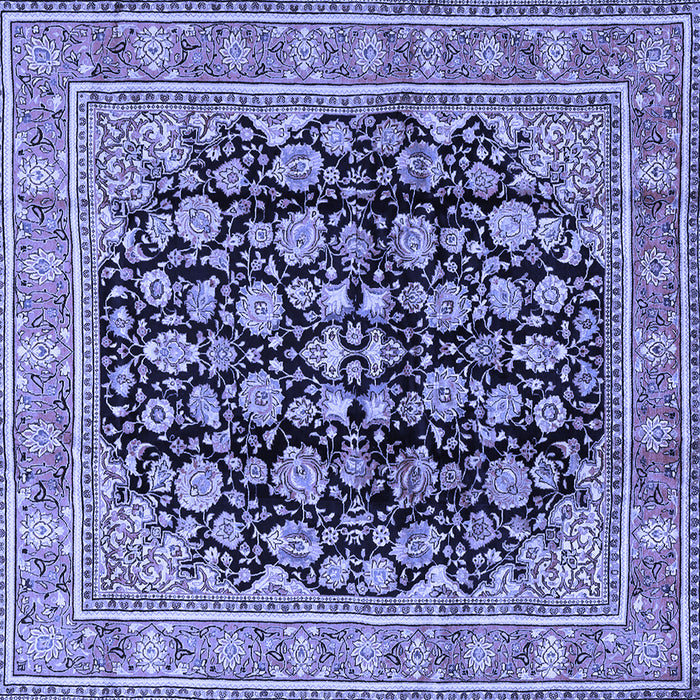 Square Machine Washable Persian Blue Traditional Rug, wshtr2924blu