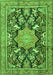 Serging Thickness of Machine Washable Persian Green Traditional Area Rugs, wshtr2925grn