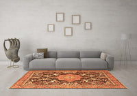 Machine Washable Persian Orange Traditional Rug, wshtr2925org