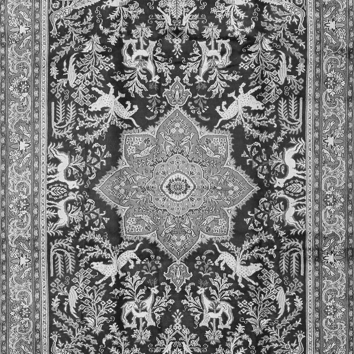 Serging Thickness of Machine Washable Persian Gray Traditional Rug, wshtr2925gry
