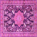 Square Machine Washable Persian Pink Traditional Rug, wshtr2925pnk