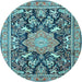 Round Persian Light Blue Traditional Rug, tr2925lblu