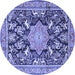 Round Persian Blue Traditional Rug, tr2925blu