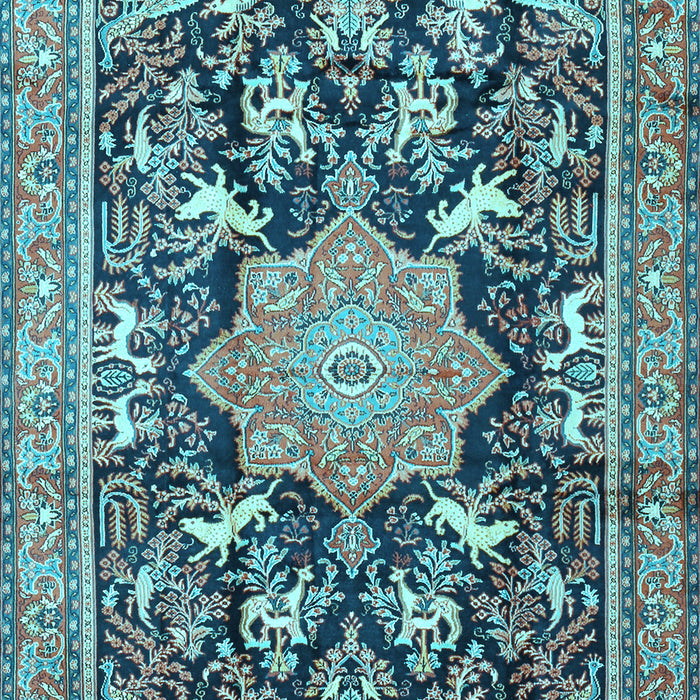 Machine Washable Persian Light Blue Traditional Rug, wshtr2925lblu