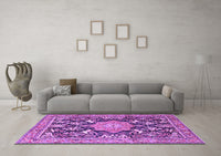 Machine Washable Persian Purple Traditional Rug, wshtr2925pur