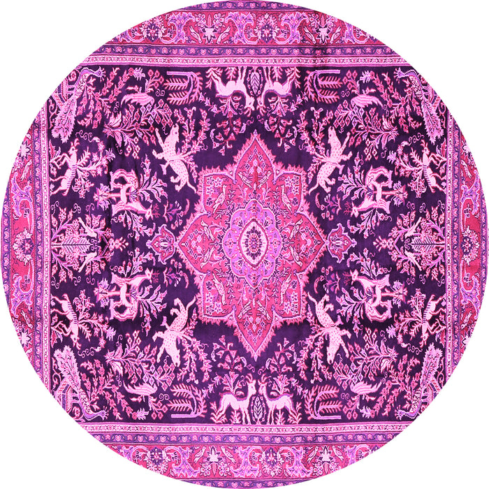 Round Persian Pink Traditional Rug, tr2925pnk