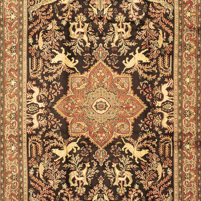 Machine Washable Persian Brown Traditional Rug, wshtr2925brn
