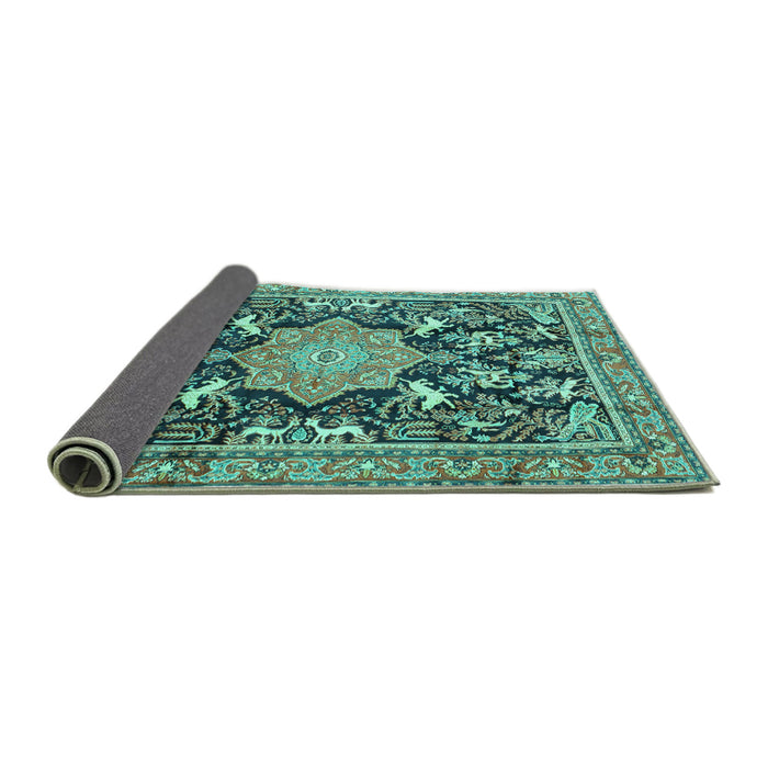 Sideview of Persian Turquoise Traditional Rug, tr2925turq