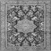 Round Machine Washable Persian Gray Traditional Rug, wshtr2925gry